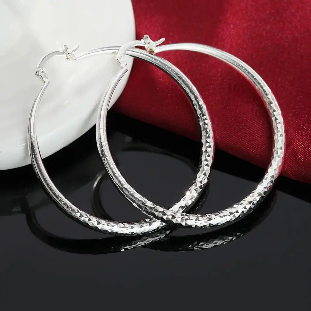 Sterling Silver Circle Hoop Earrings