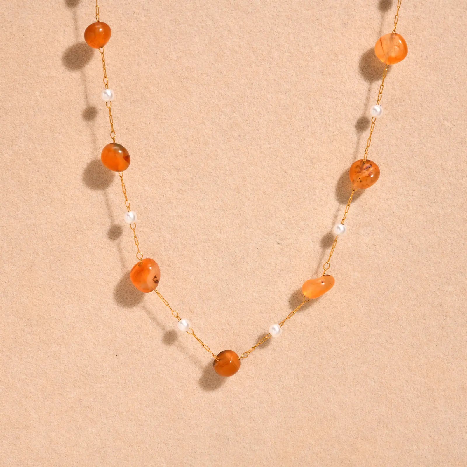 Bohemian Beaded Pearl Chain Necklace