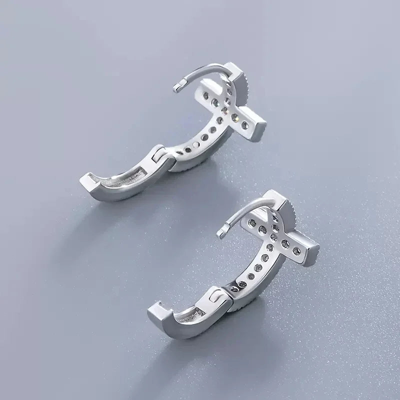 Exquisite Cross Hoop Earrings
