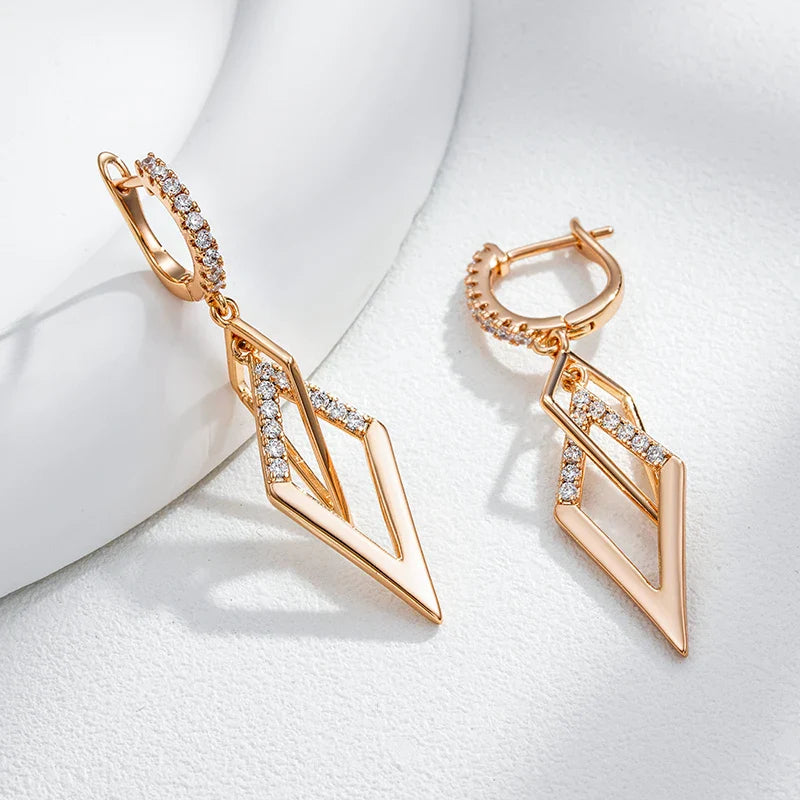 Lavish Angular Shimmering Earrings