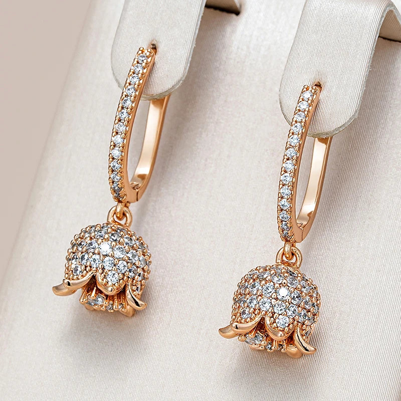 Radiant Floral Hoop Dangle Earrings
