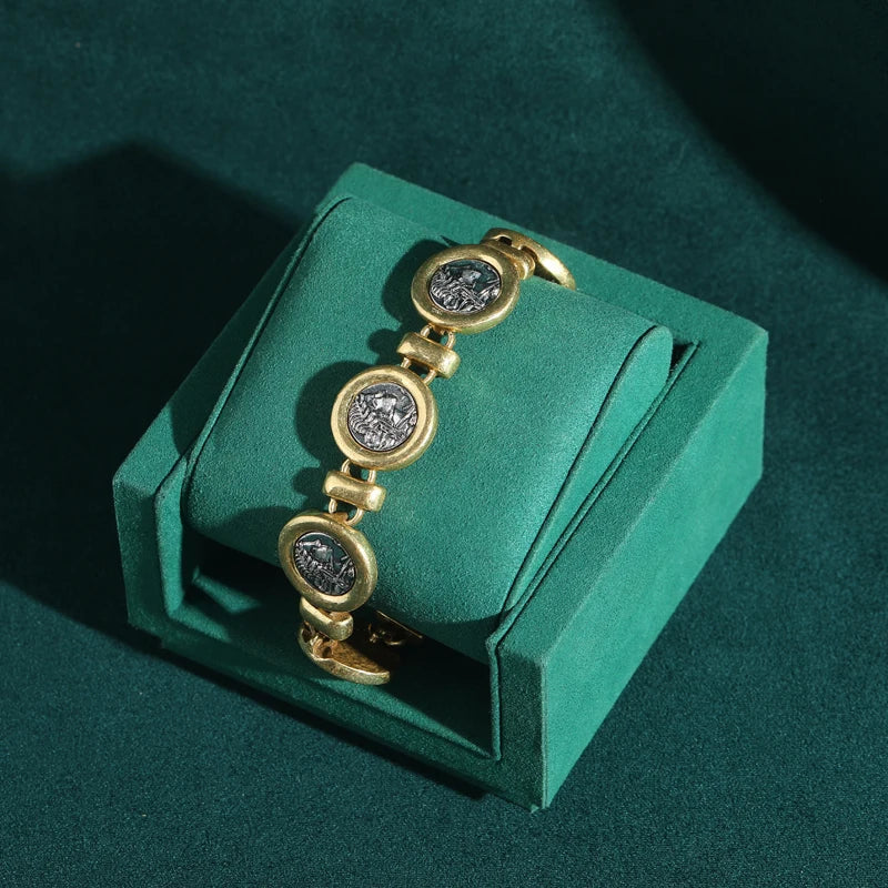 Vintage Ancient Portrait Gold Bracelet