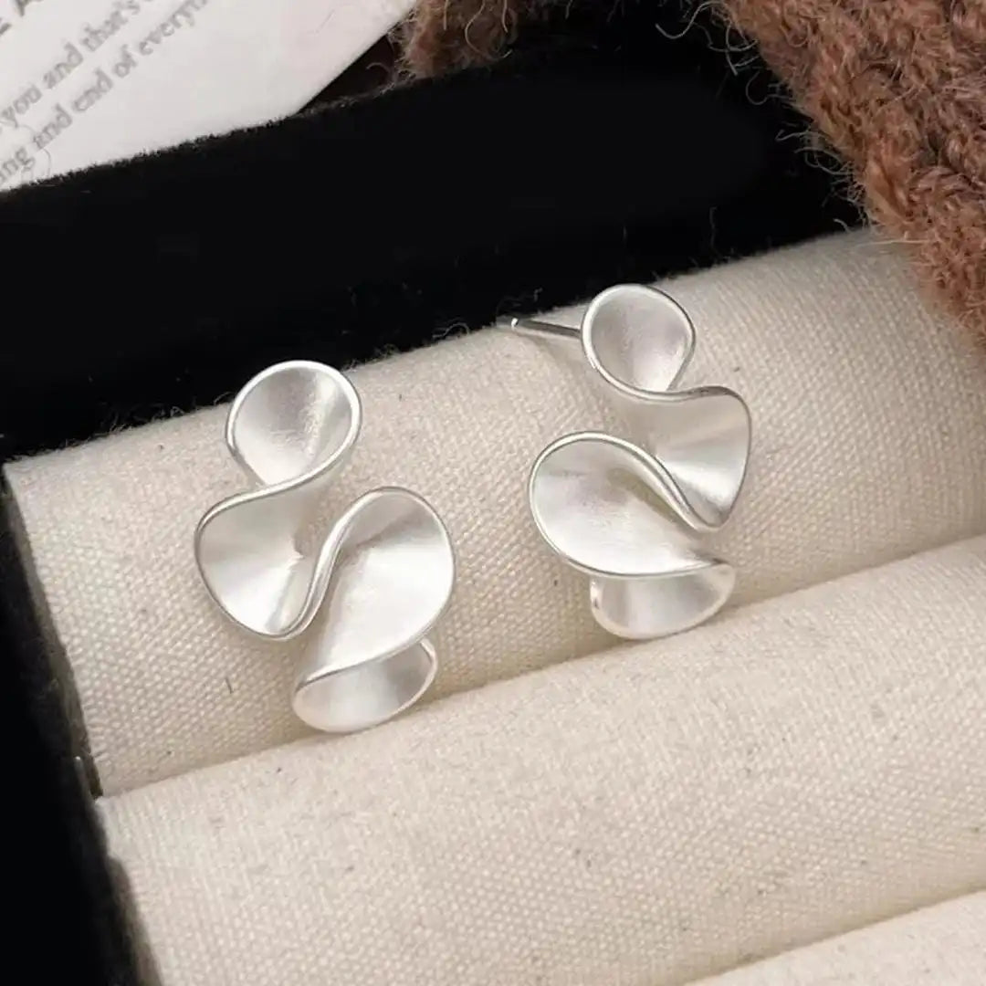 Sterling Silver Gold Flower Stud Earrings