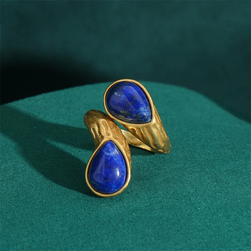 Sculpted Droplet Knot Gold Ring