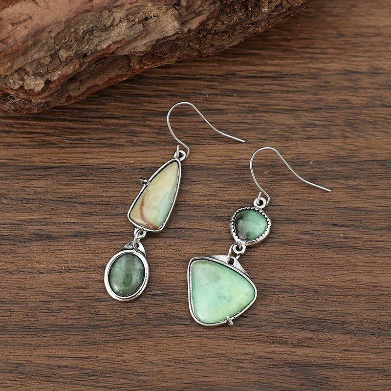 Geometric Asymmetrical Punk Texture Earrings