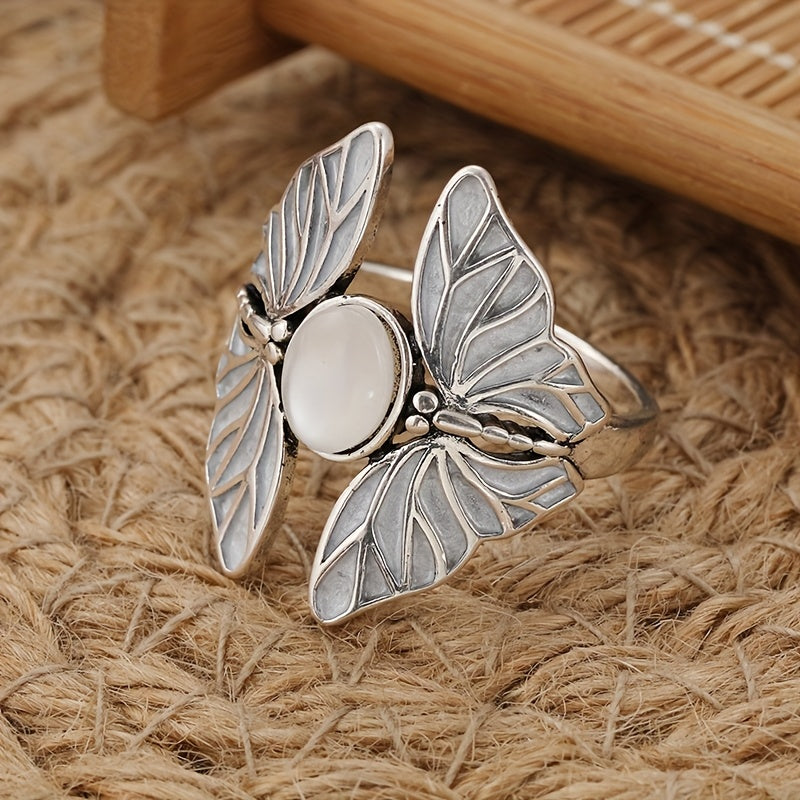 Timeless Moonstone Butterfly Ring