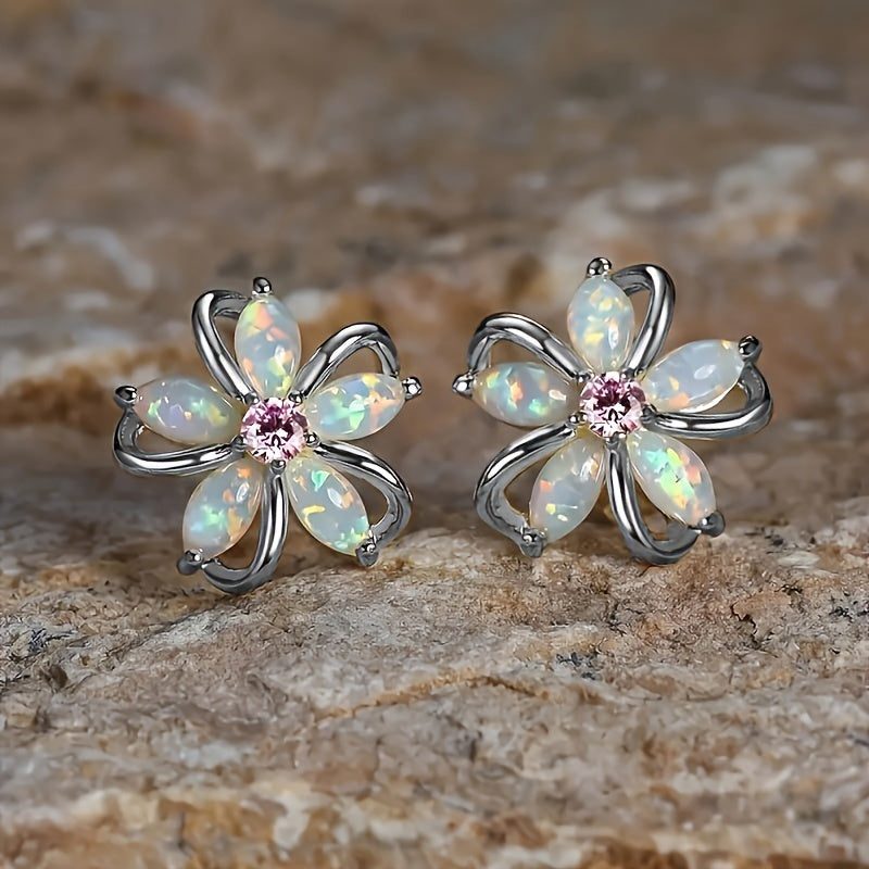 Dainty Opal Blossom Studs