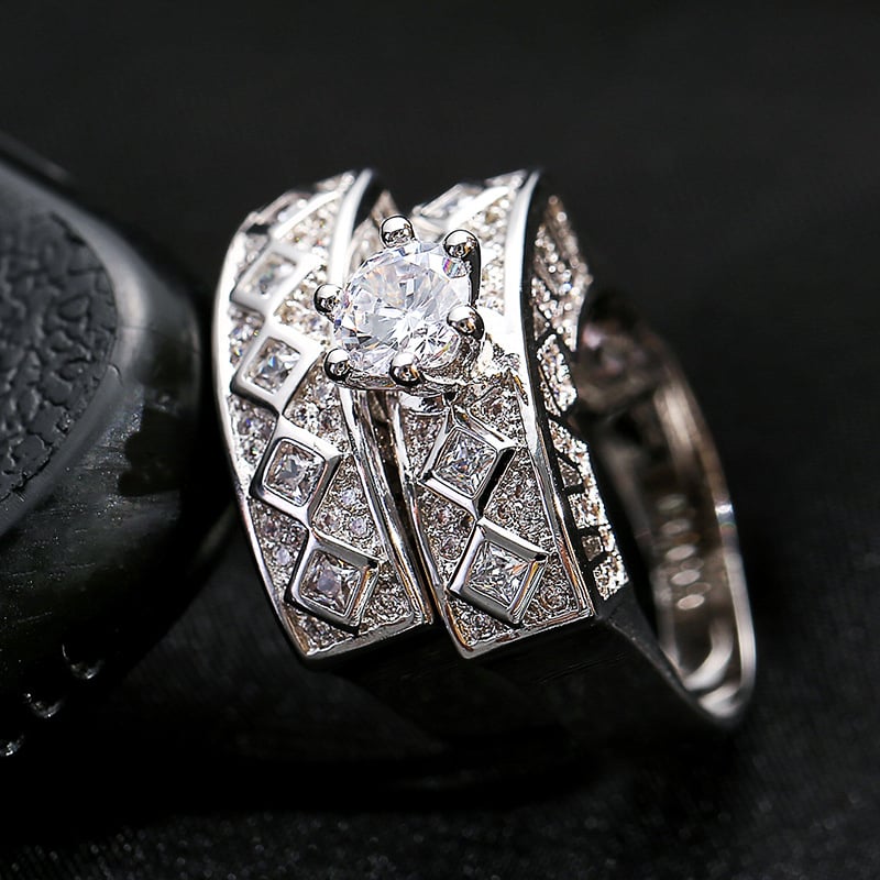 Cold Wind Zircon Ring Set