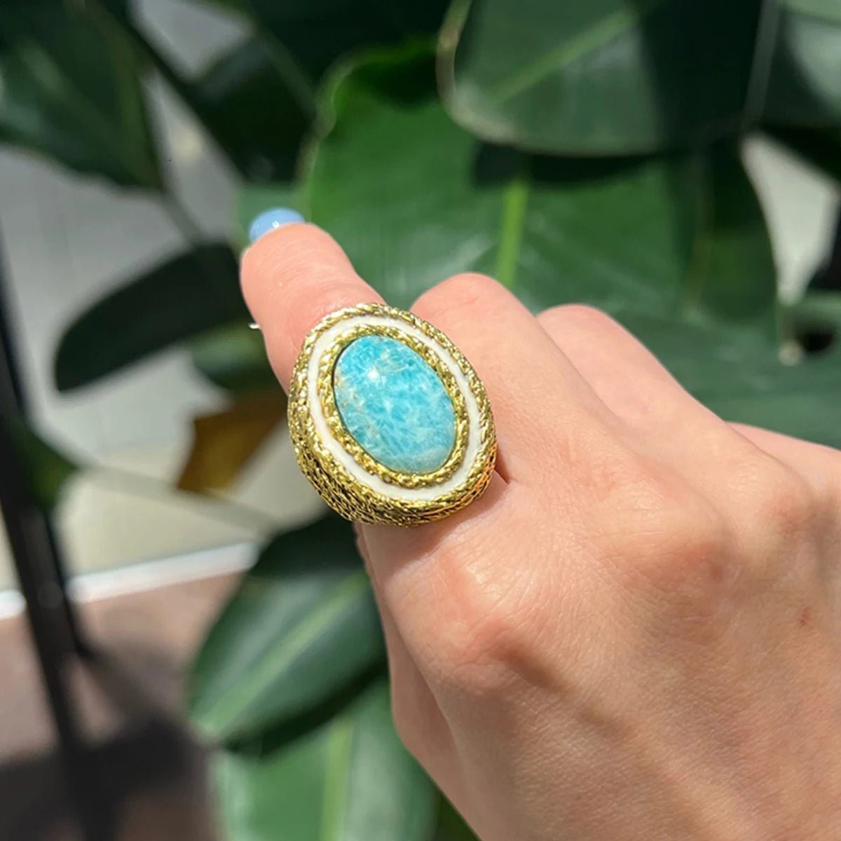 Aqua Crest Radiant Ring