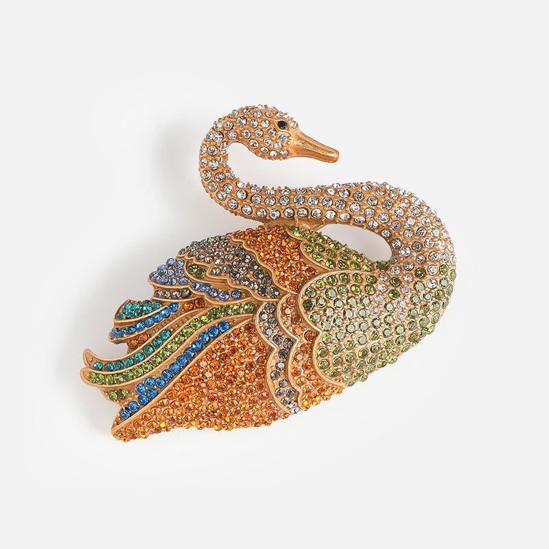Aurora Swan Brooch