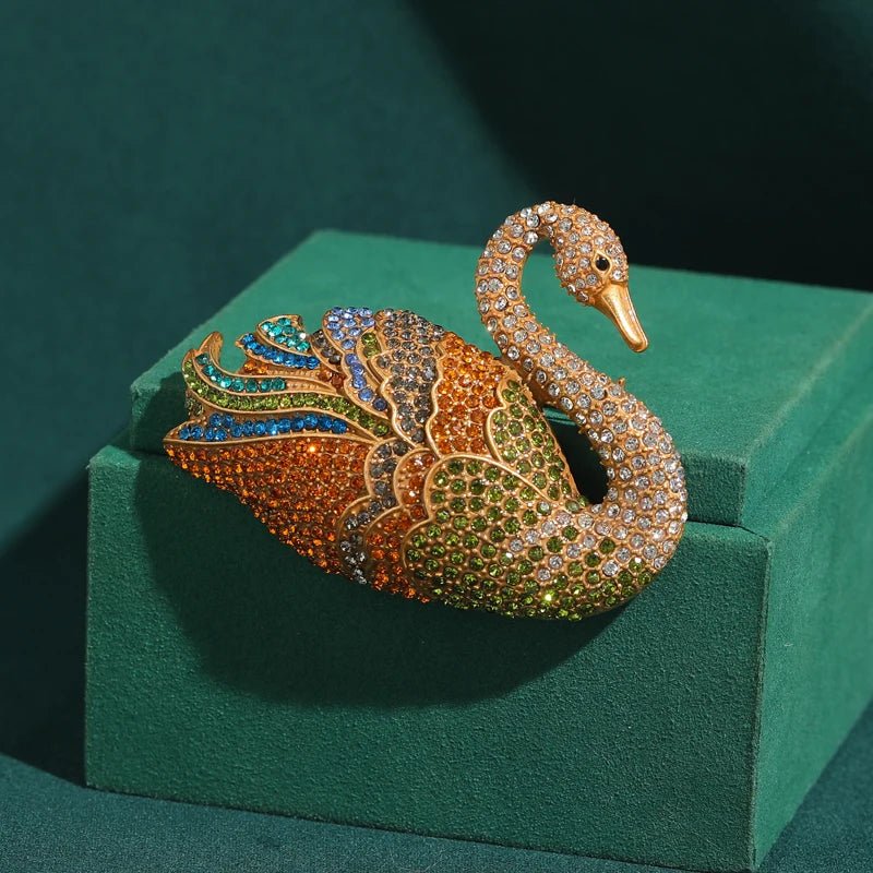 Aurora Swan Brooch