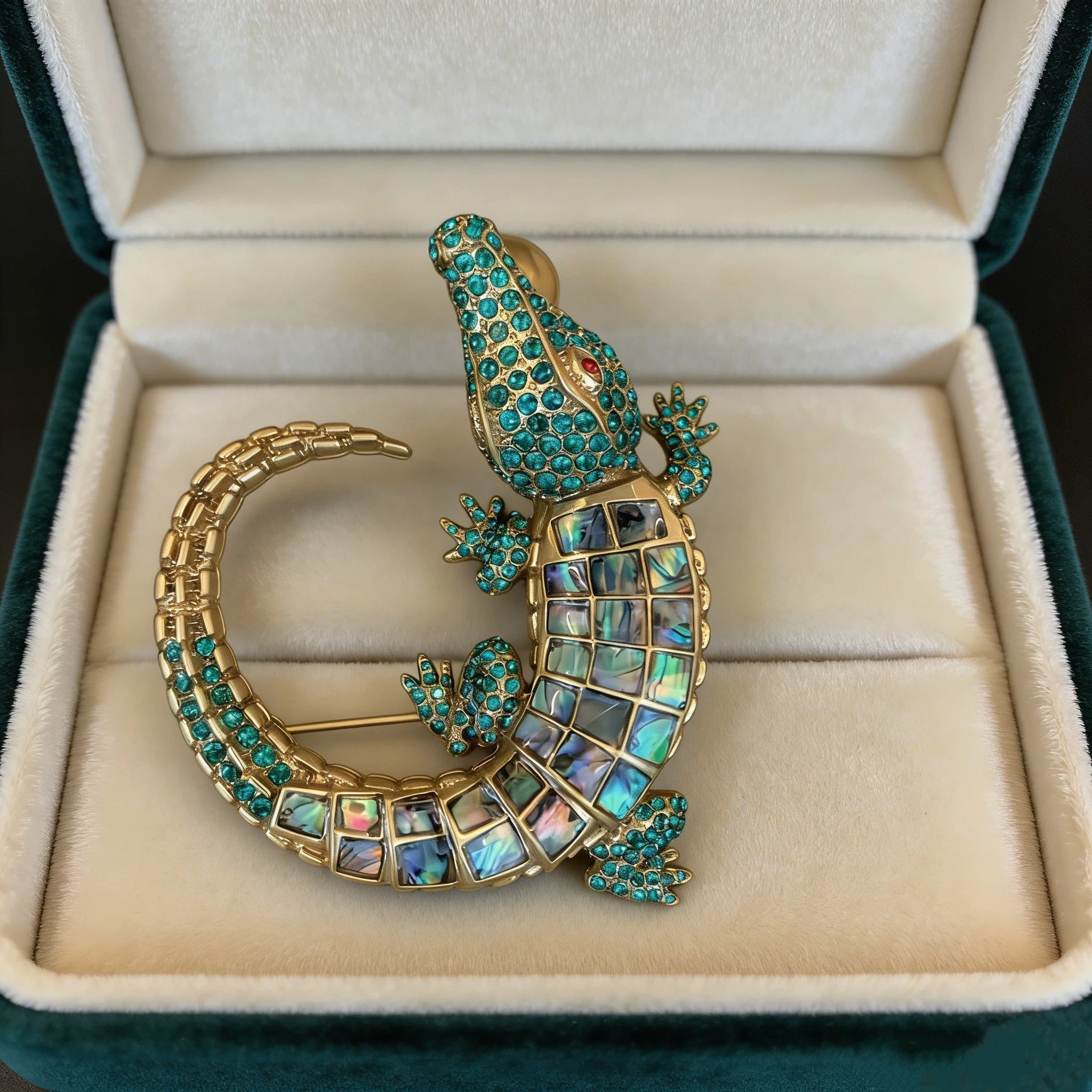 Azure Gecko Brooch