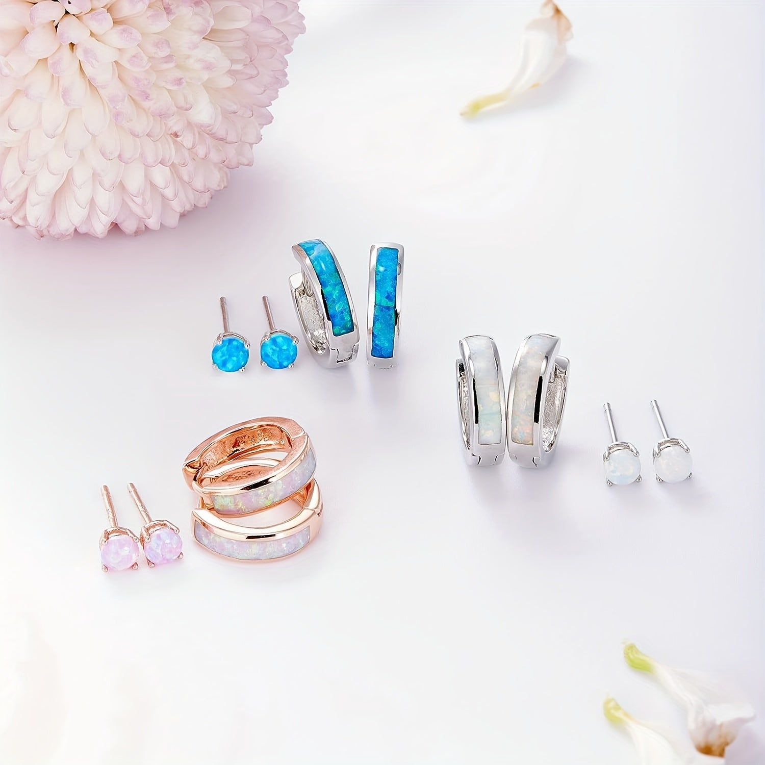 Iridescent Opal Earring Set