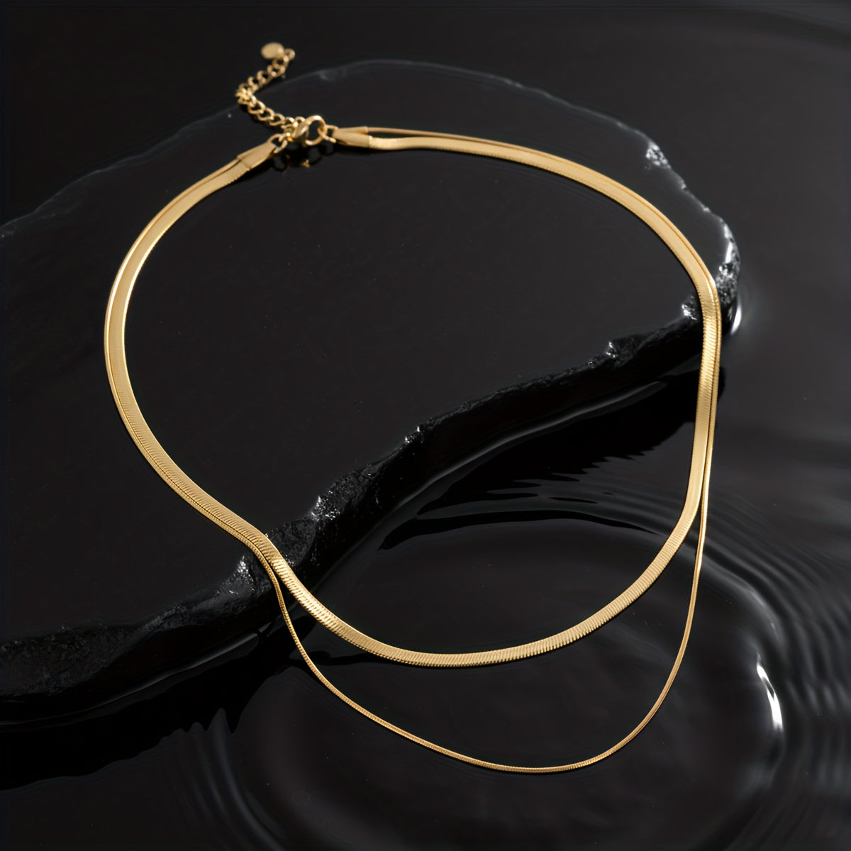 White Gold Snake Layered Necklace
