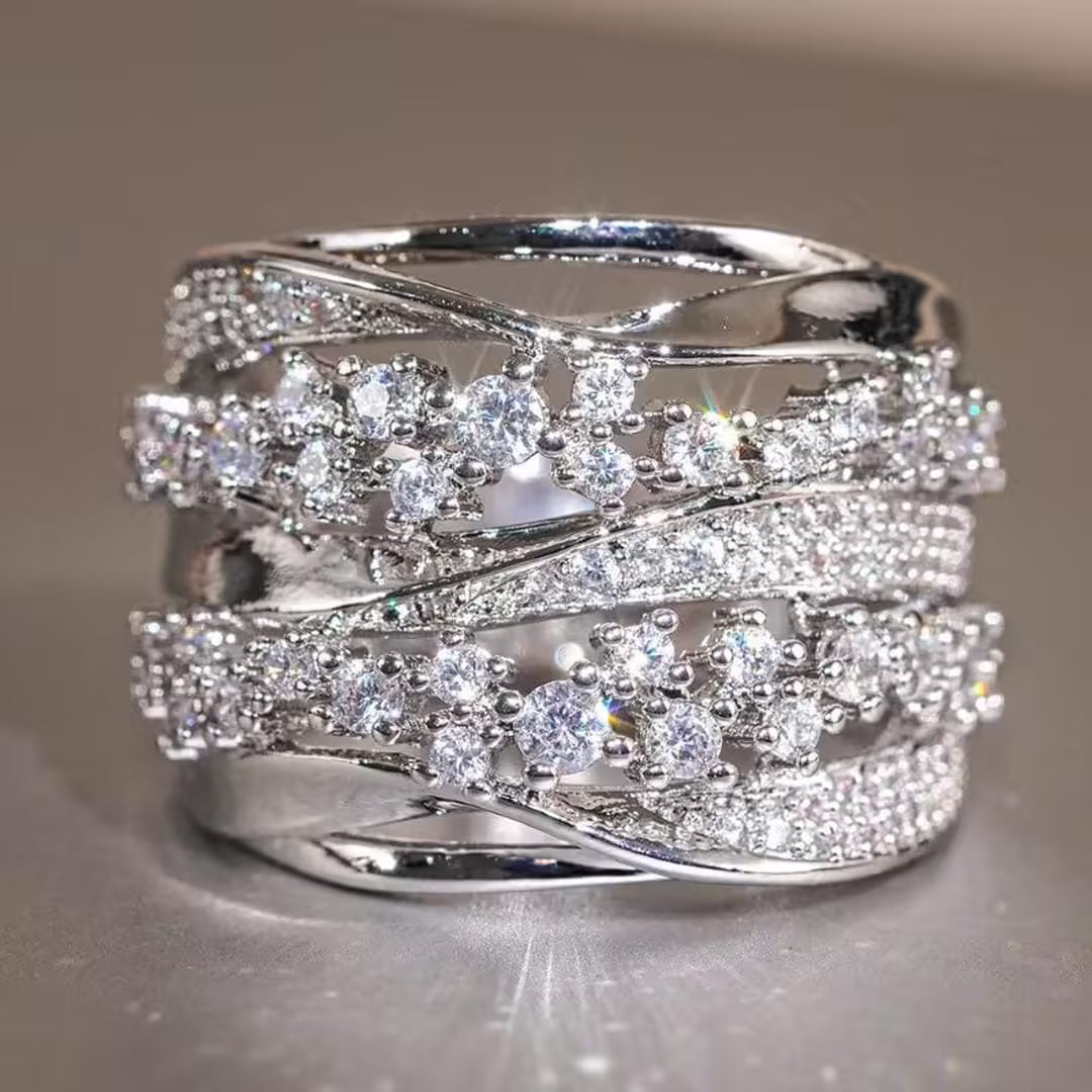 Luxury Crystal Layer Ring