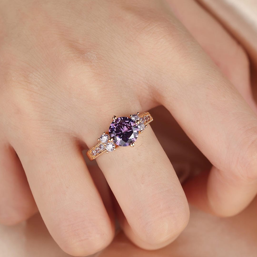 Royal Round Solitaire Accent Ring