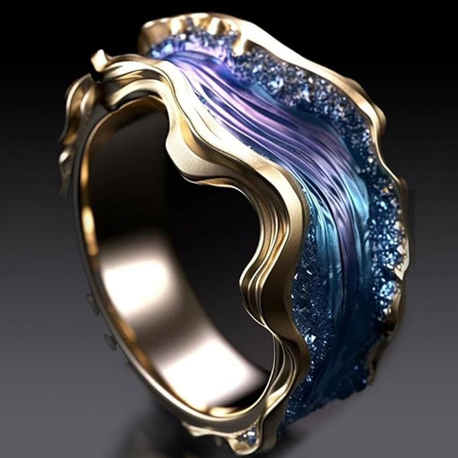 Ocean Wave Gold Ring