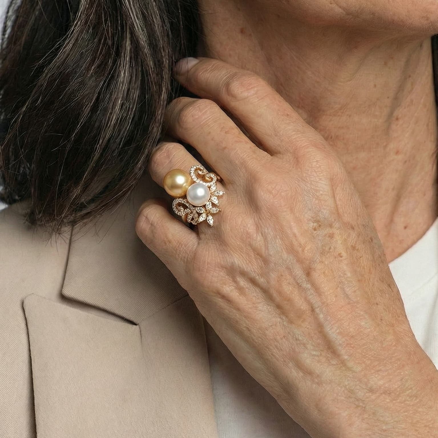 Champagne Gala Pearl Ring