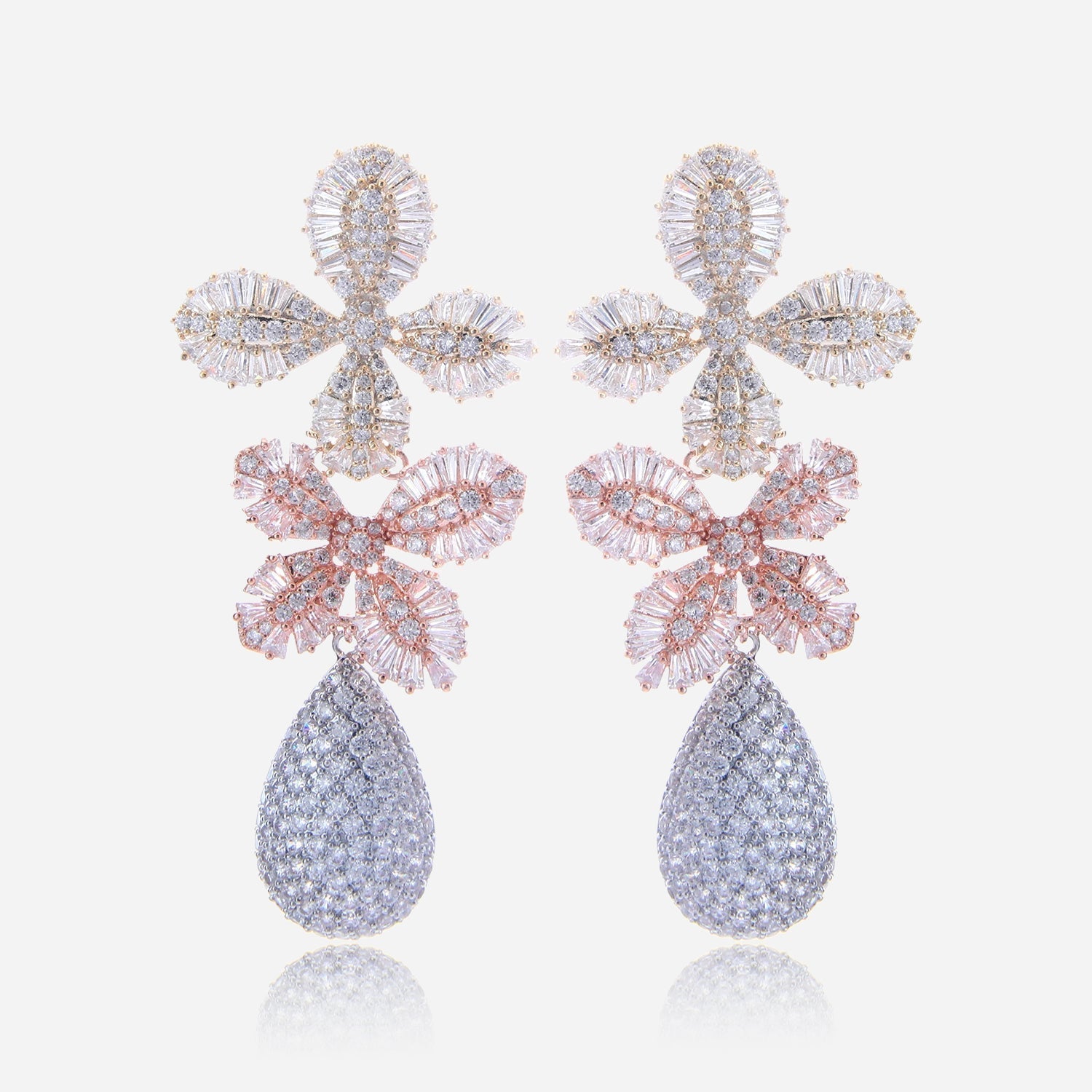 Crystal Blossom Drop Earrings