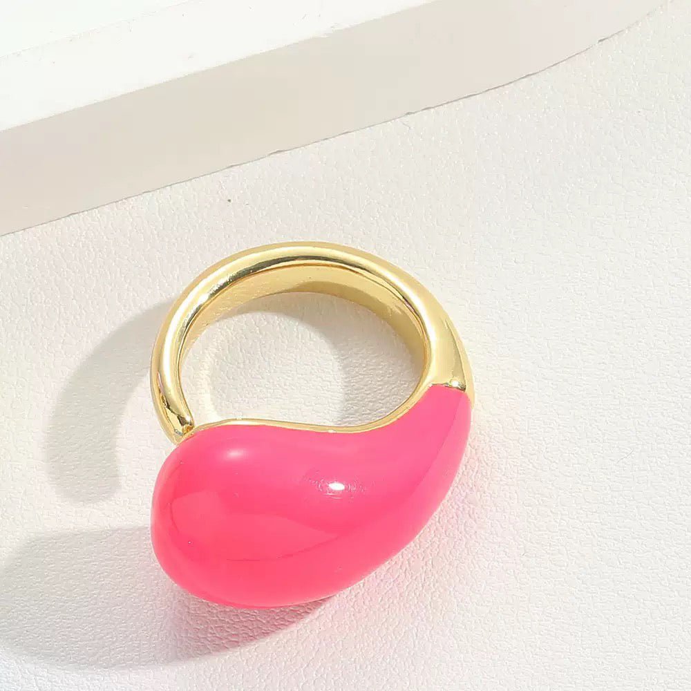 Dew Drop Enamel Ring