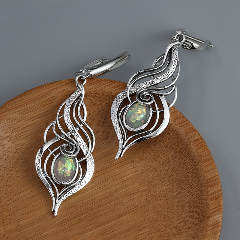 Delicate Blue Opal Drop Earrings