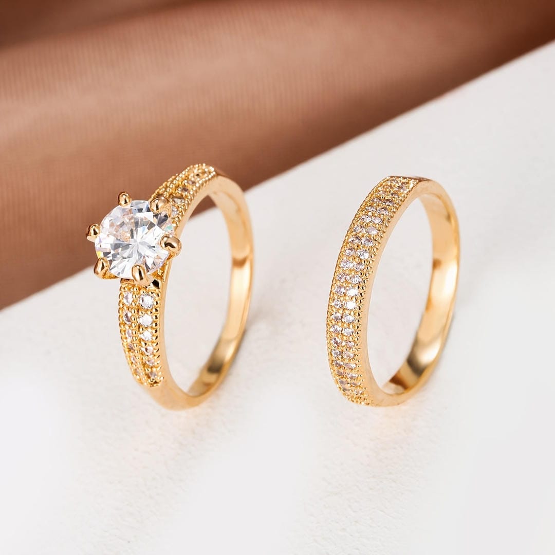 Round Pavé Ring Set