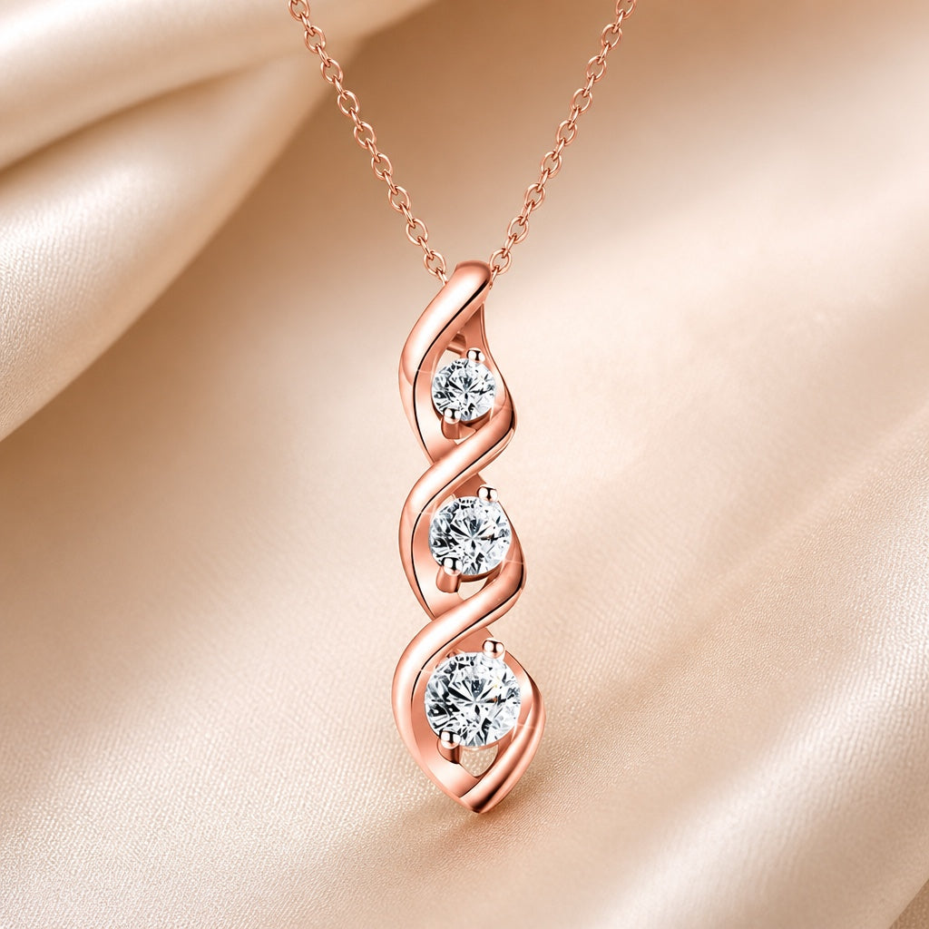 White Gold Infinity Zirconia Necklace