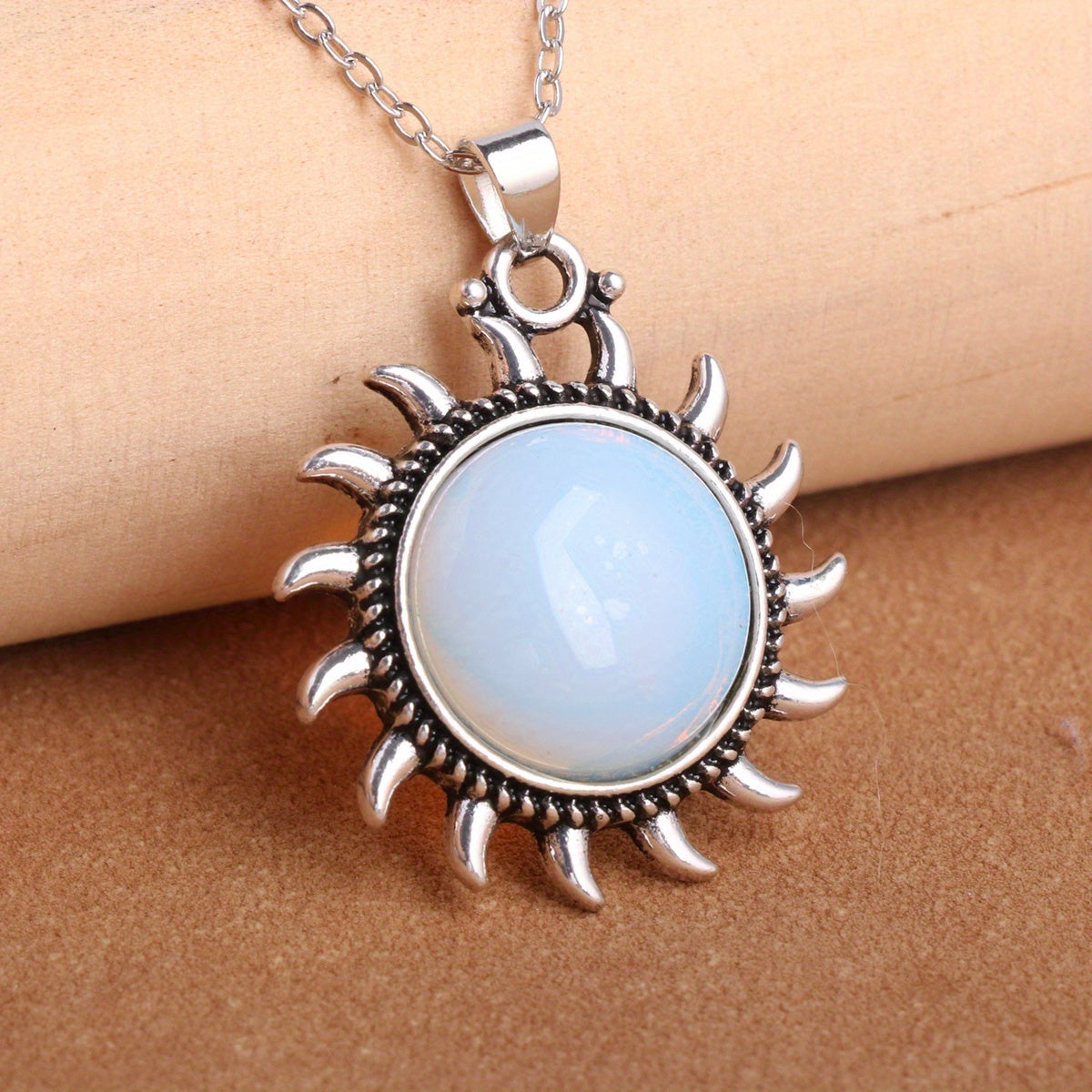 Moonstone Sun Shaped Necklace