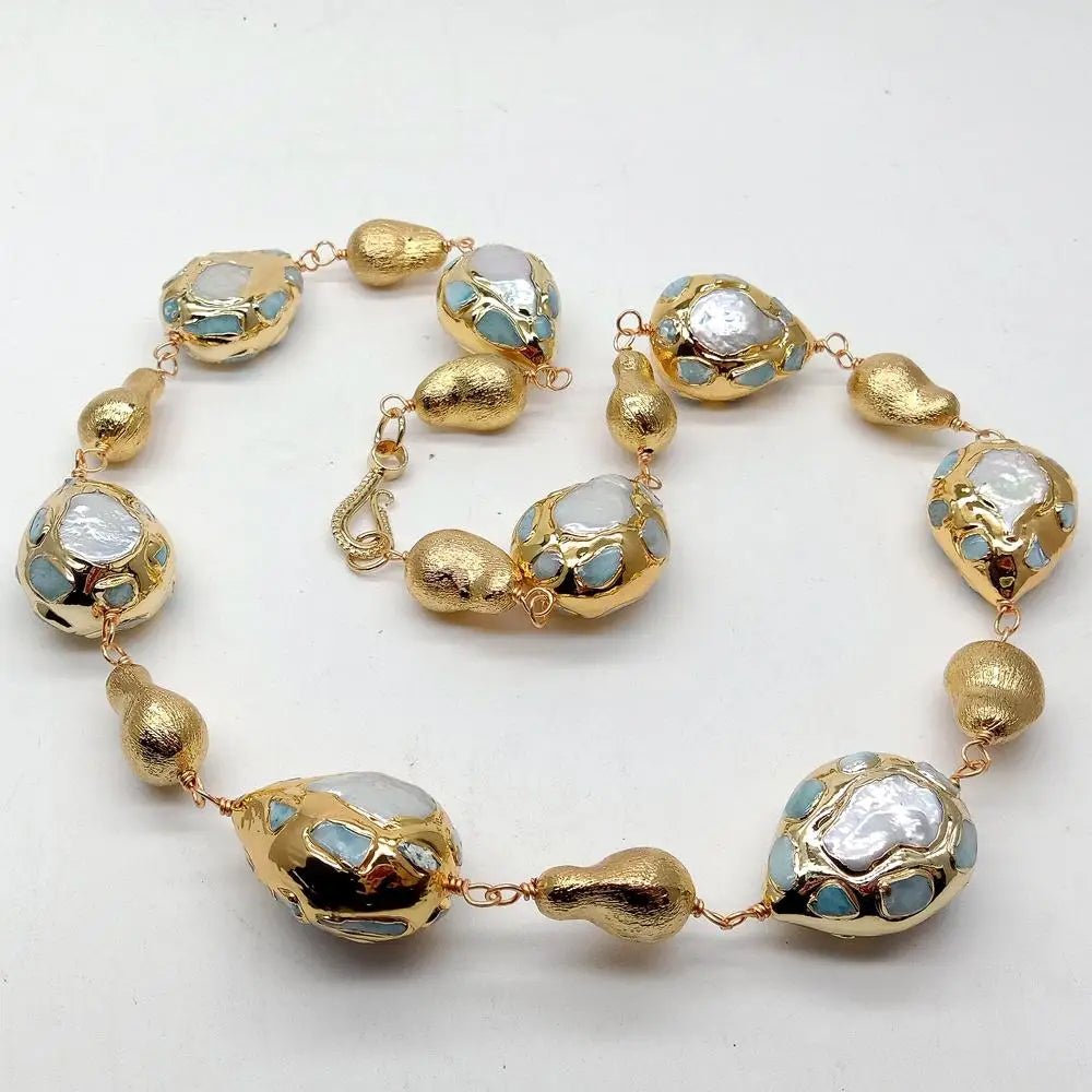 FluxFlicker Pearl Teardrop Necklace