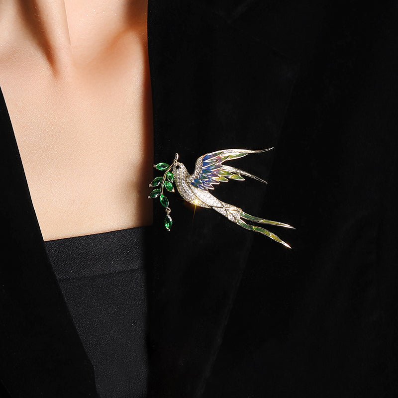 Gilded Swallow Brooch