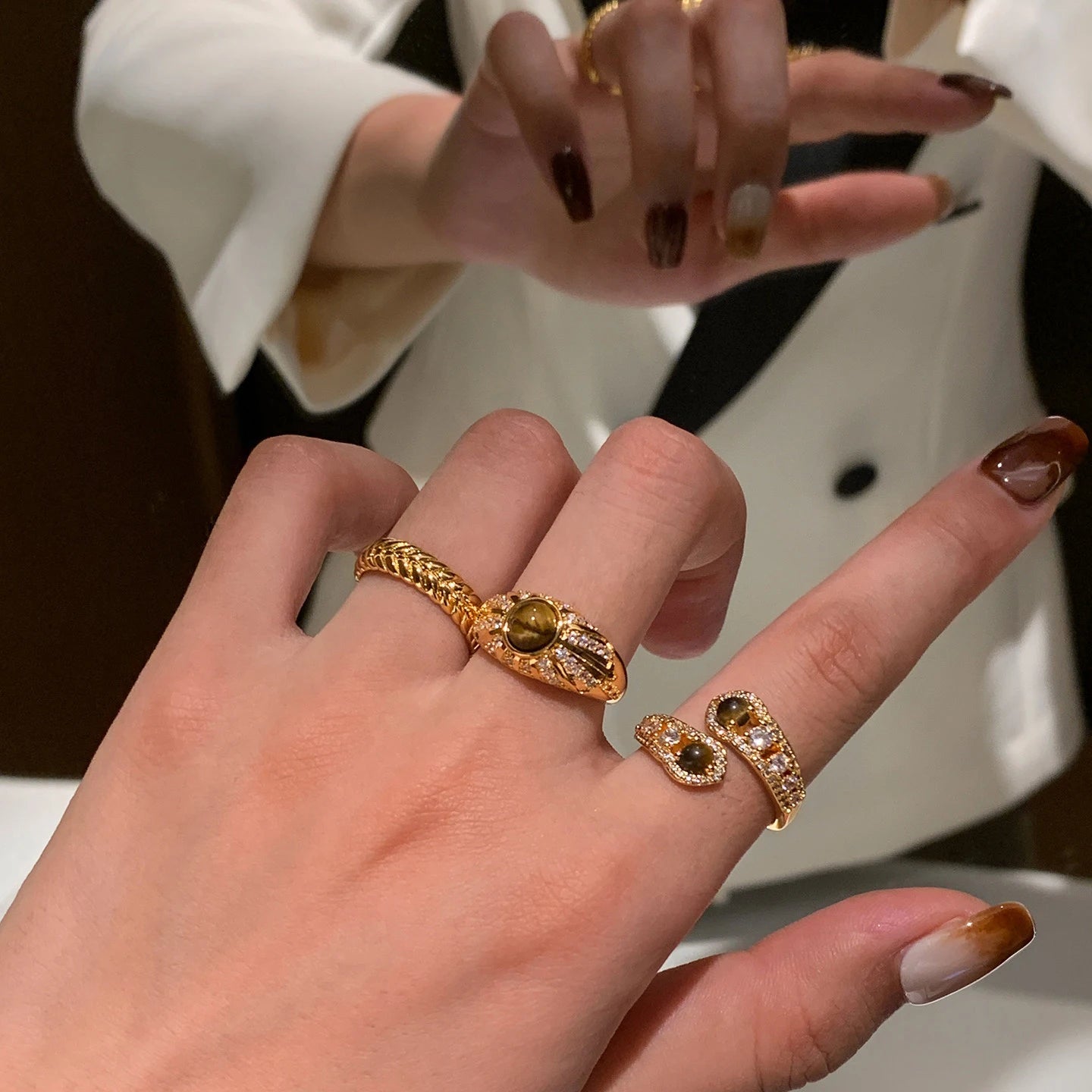 Golden Orbit Open Ring