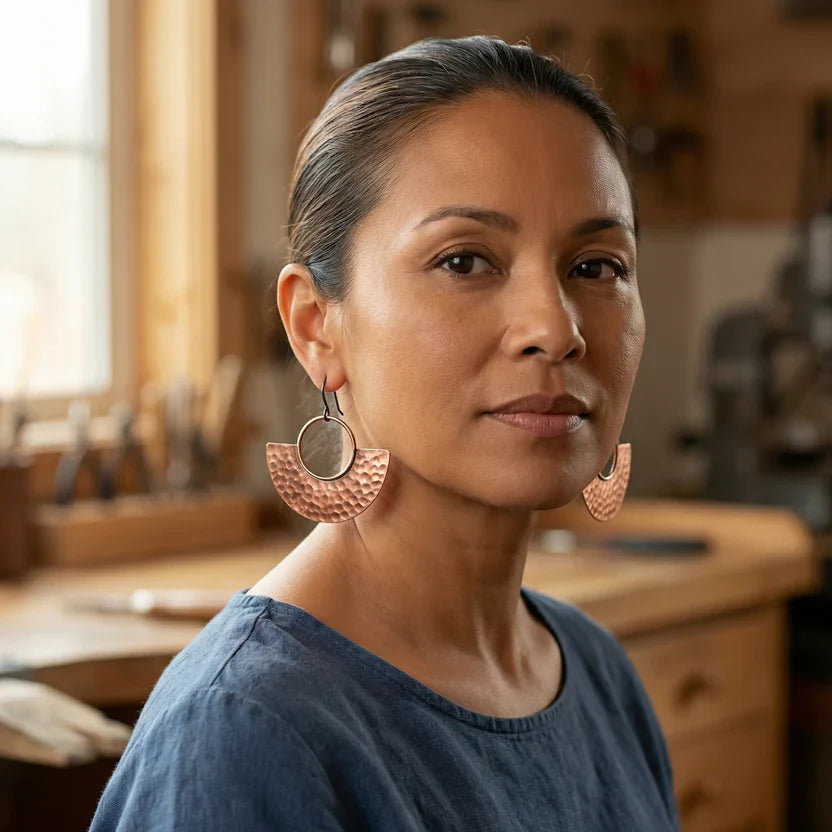 Solstice Copper Drop Earrings