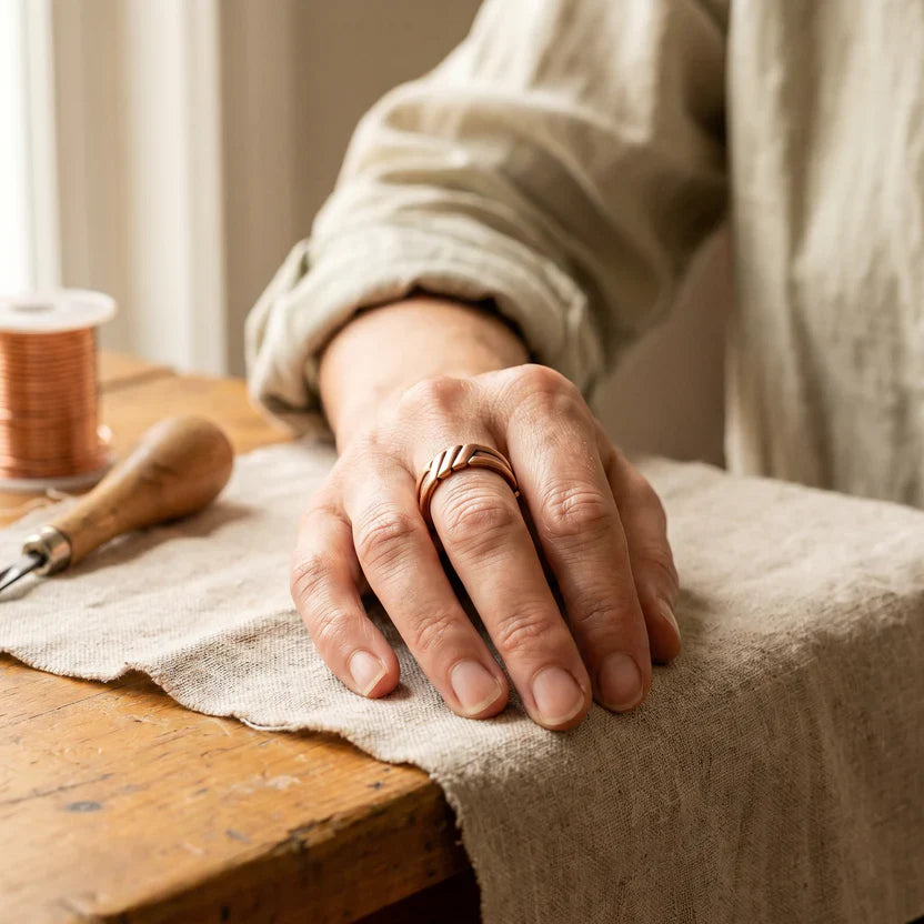 Marshland Copper Crest Ring