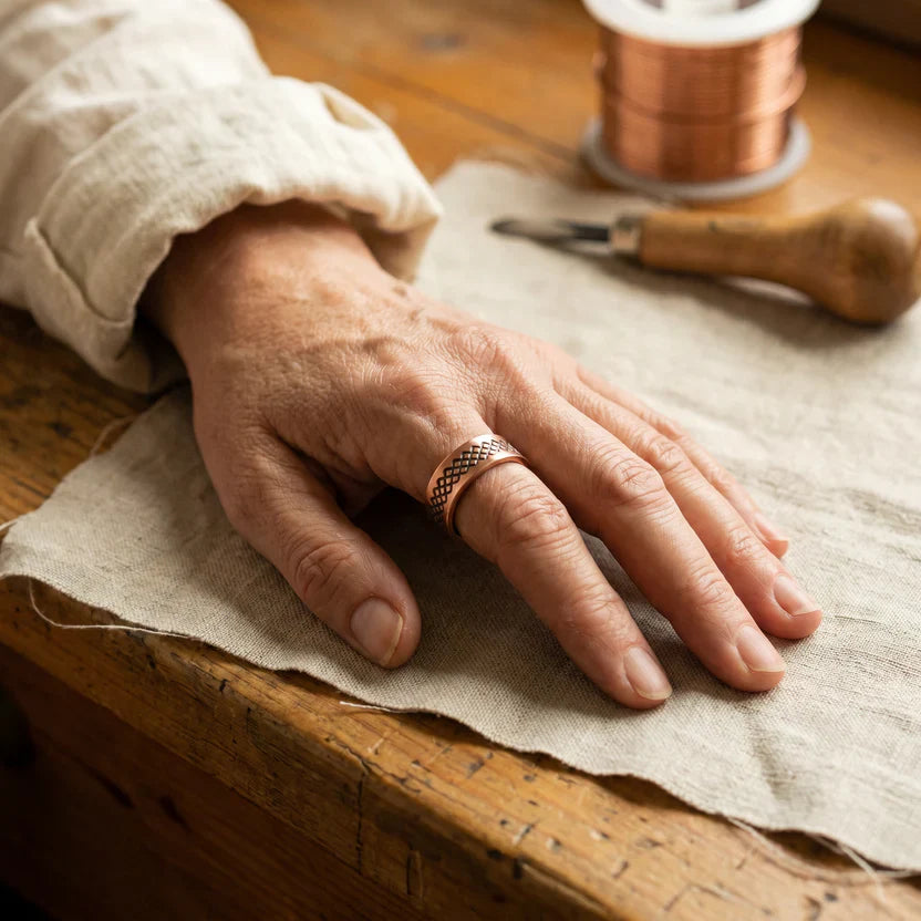 Prestige Grid Copper Ring