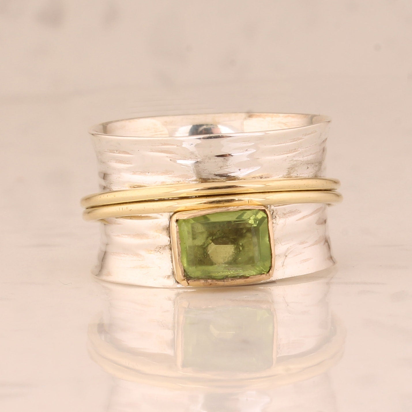 Vintage Double Tone Wide Face Ring