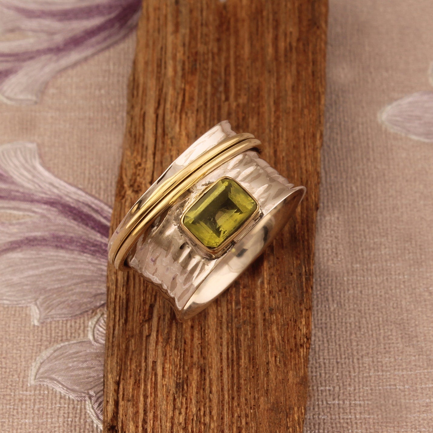 Vintage Double Tone Wide Face Ring