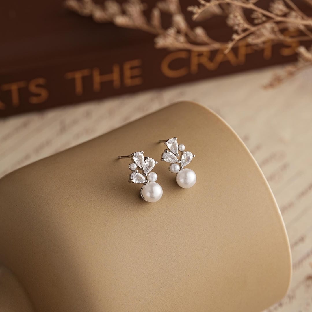 Fresh Water Pearl Blossom Cluster Drop Studs