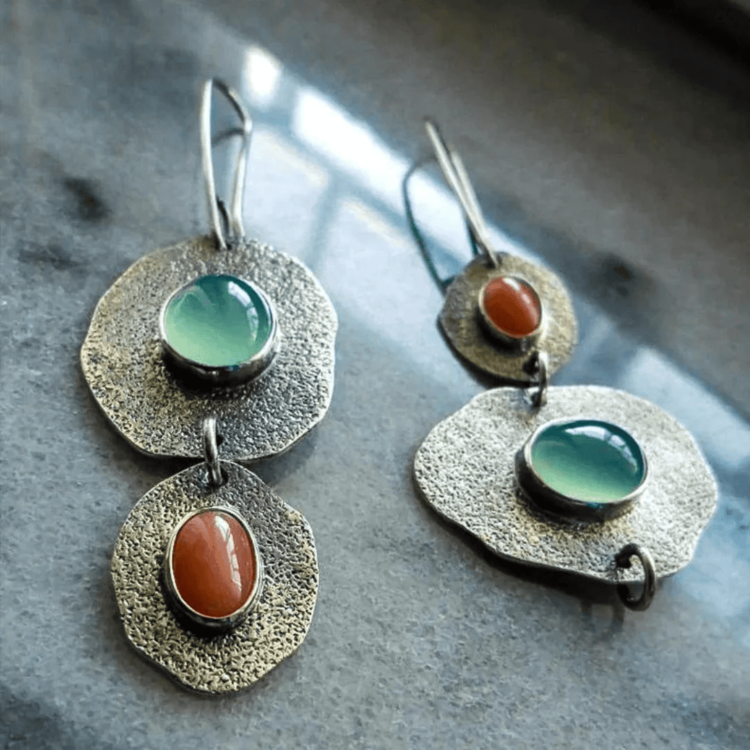 Classic Silver Earrings with Natural Vintage Design
