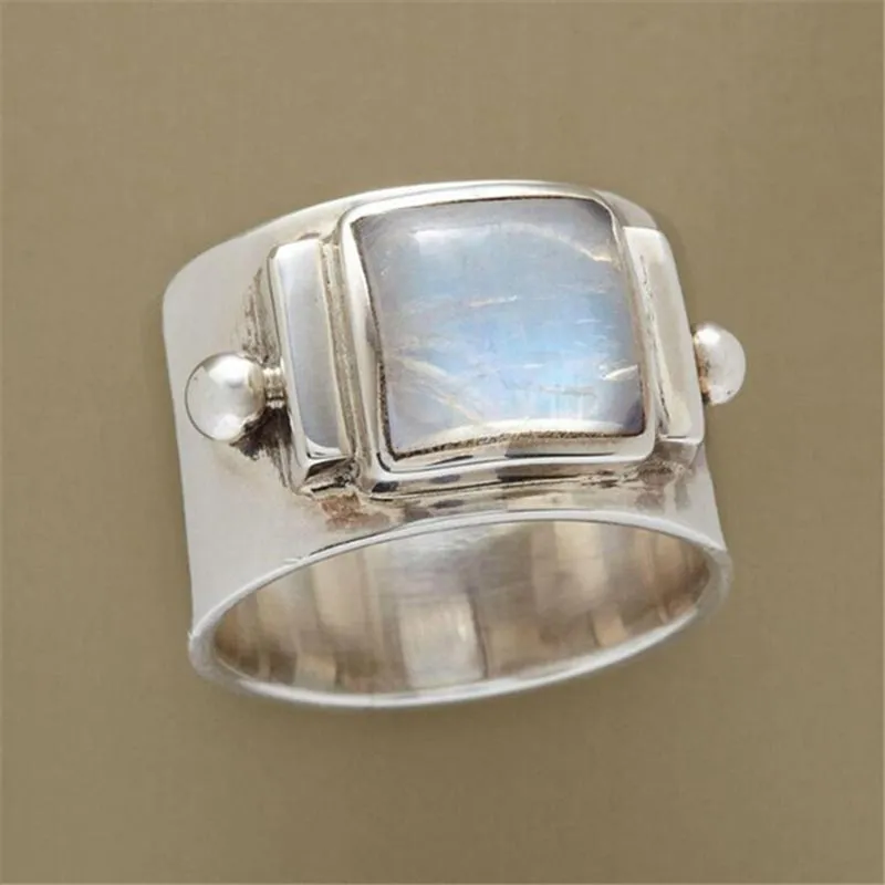 Eleanor Square Moonstone Ring