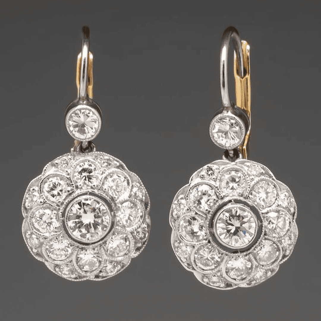 Vintage Mandala Rounded Crystal Earrings