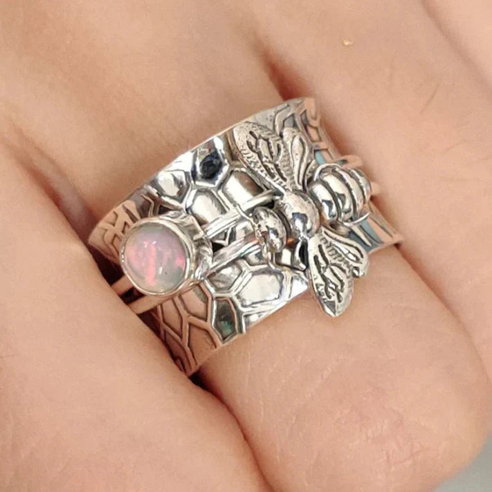 Catherine Moonstone Bee Wide Ring