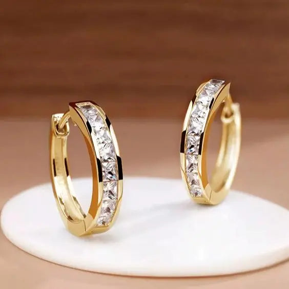 Chic Gold and Crystal Earrings