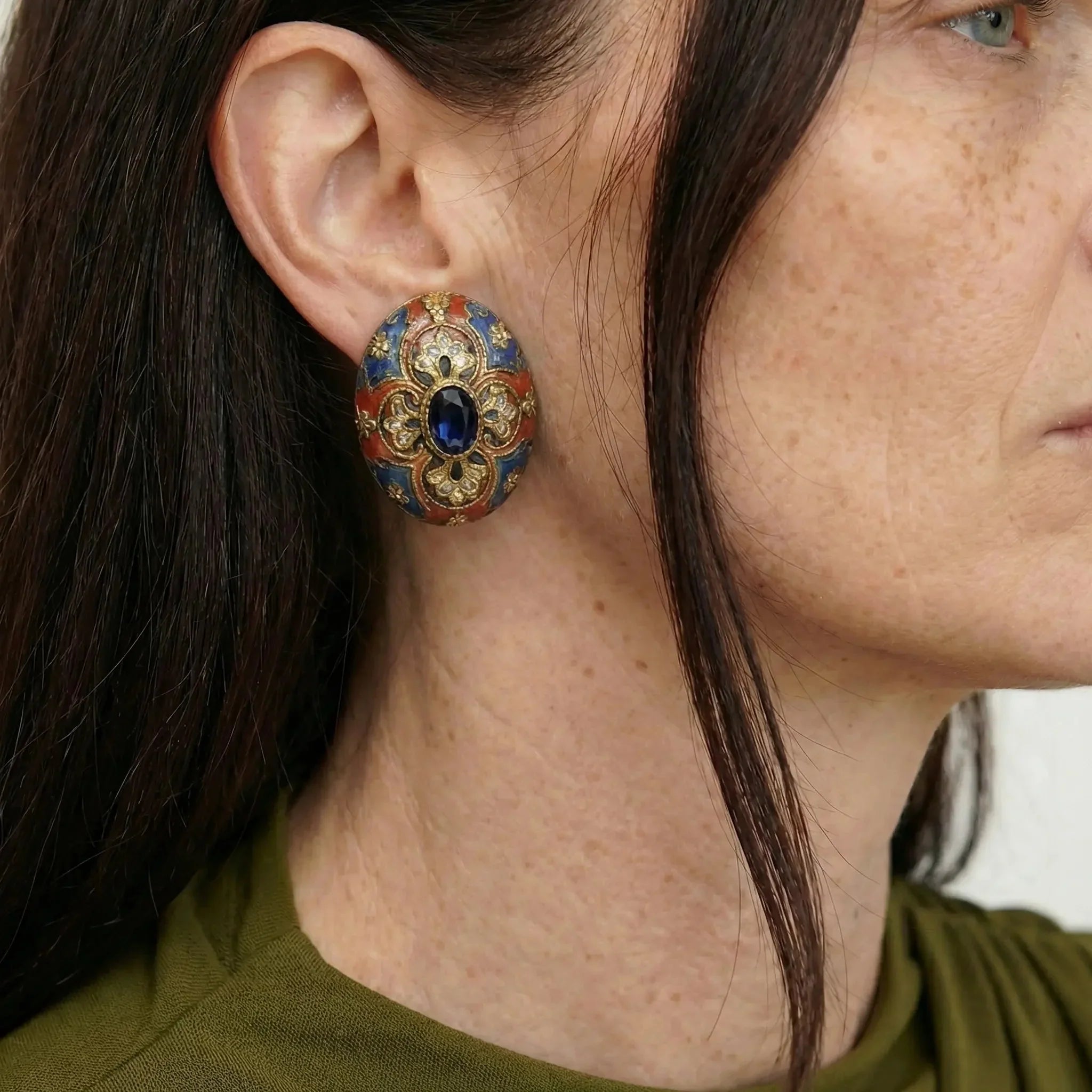 Majesty Enamel Stud Earrings