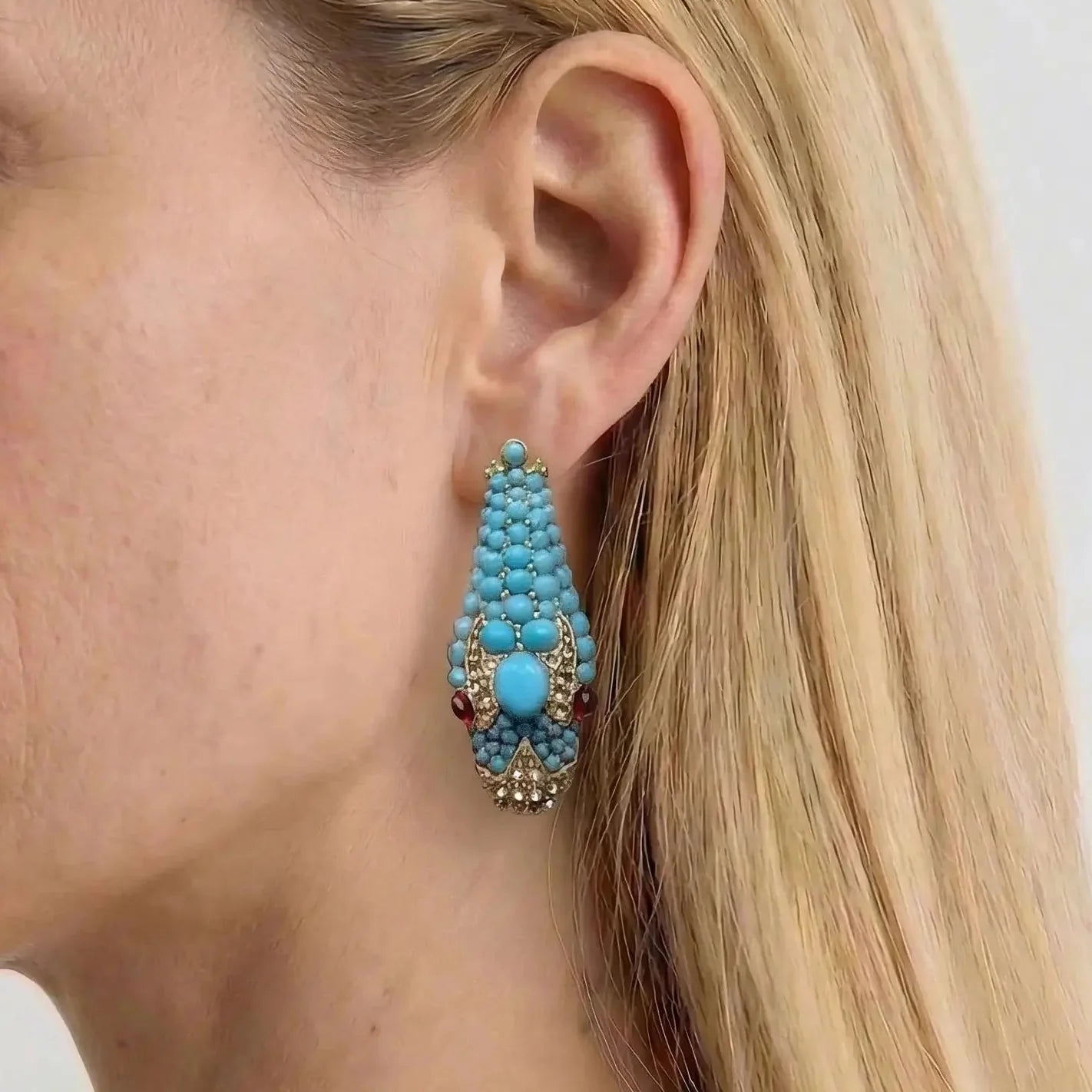 Nile Serpent Turquoise Earrings