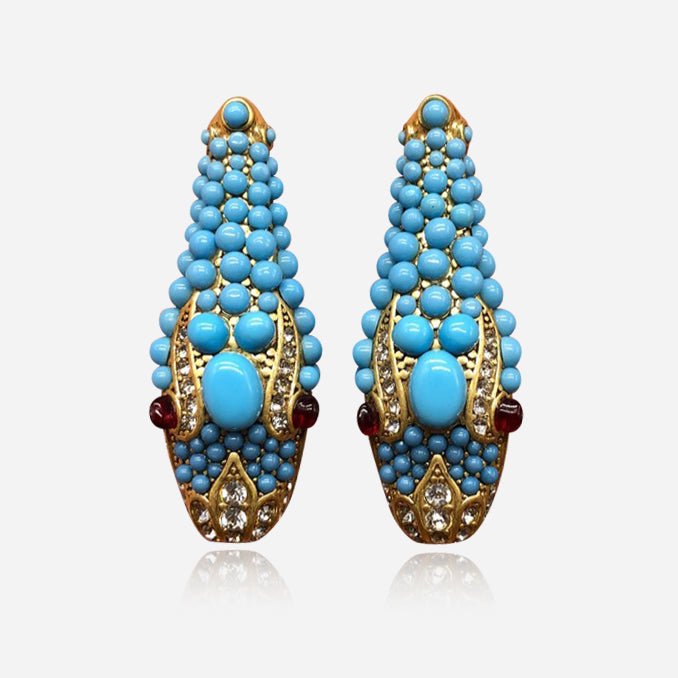 Nile Serpent Turquoise Earrings