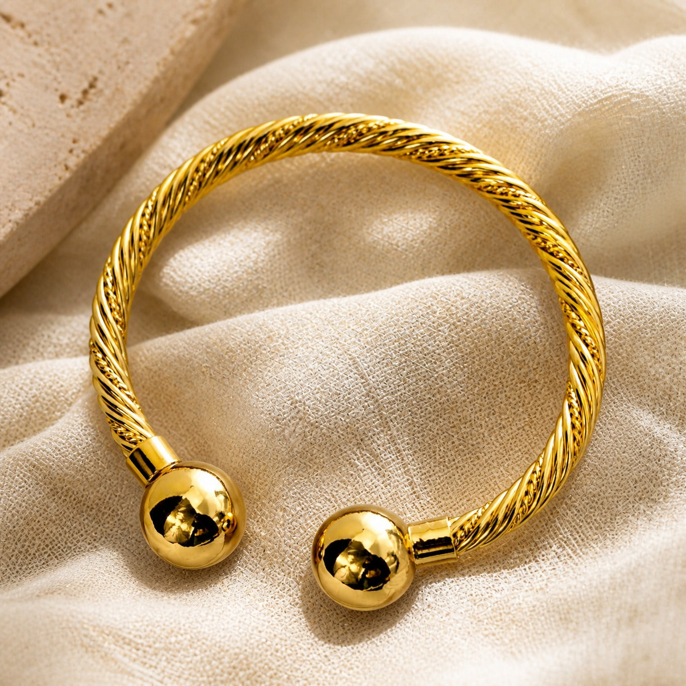 Sculpted Gold Open Cuff