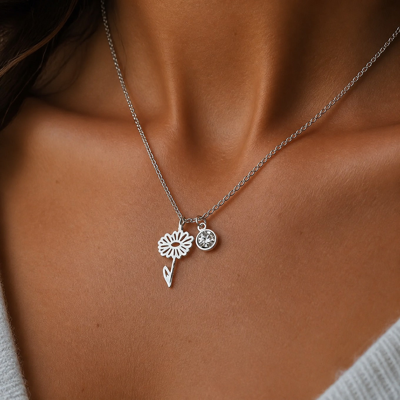 Personalized Botanical Pendant Necklace