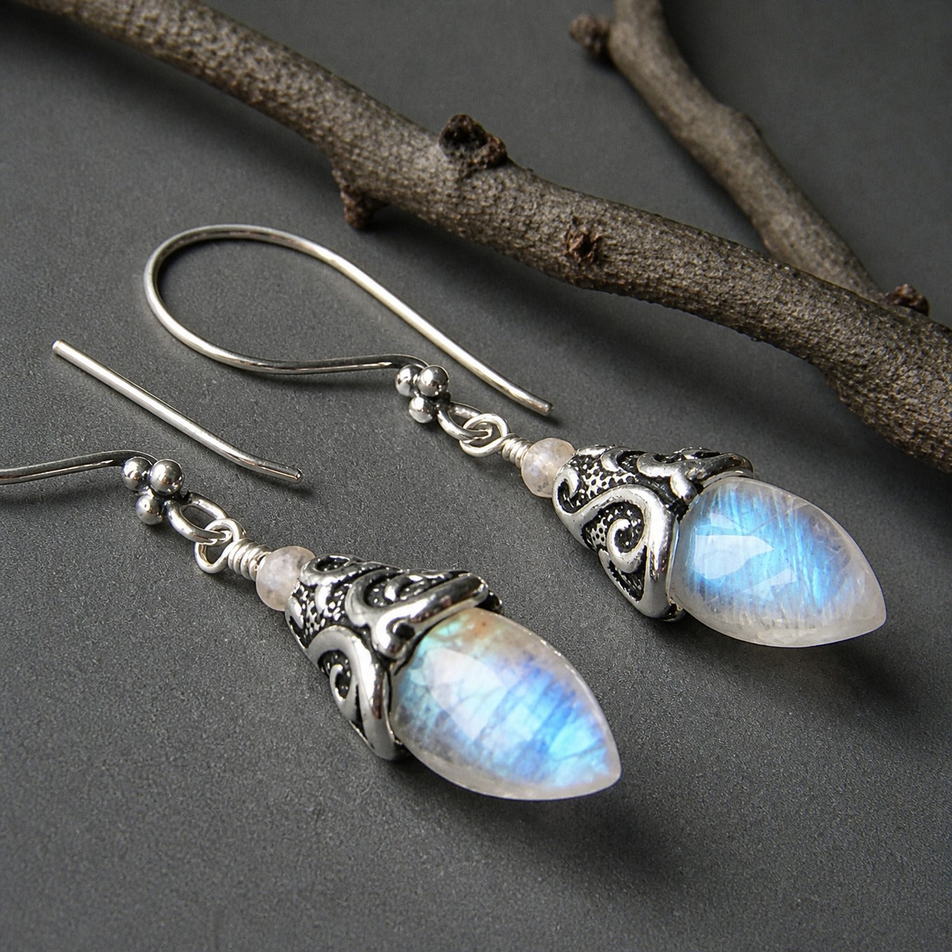 Lunar Glow Moonstone Earrings