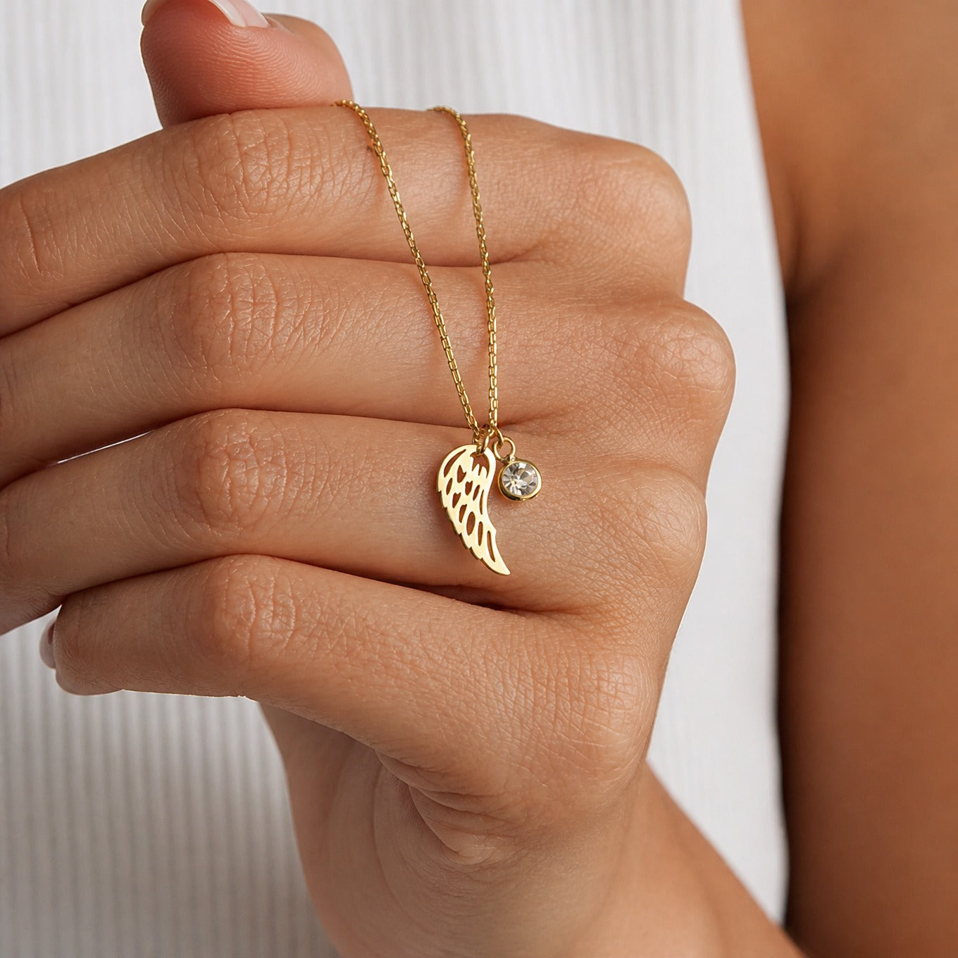 Guardian Angel Birthstone Necklace