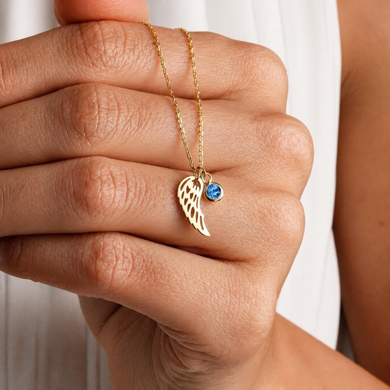 Guardian Angel Birthstone Necklace